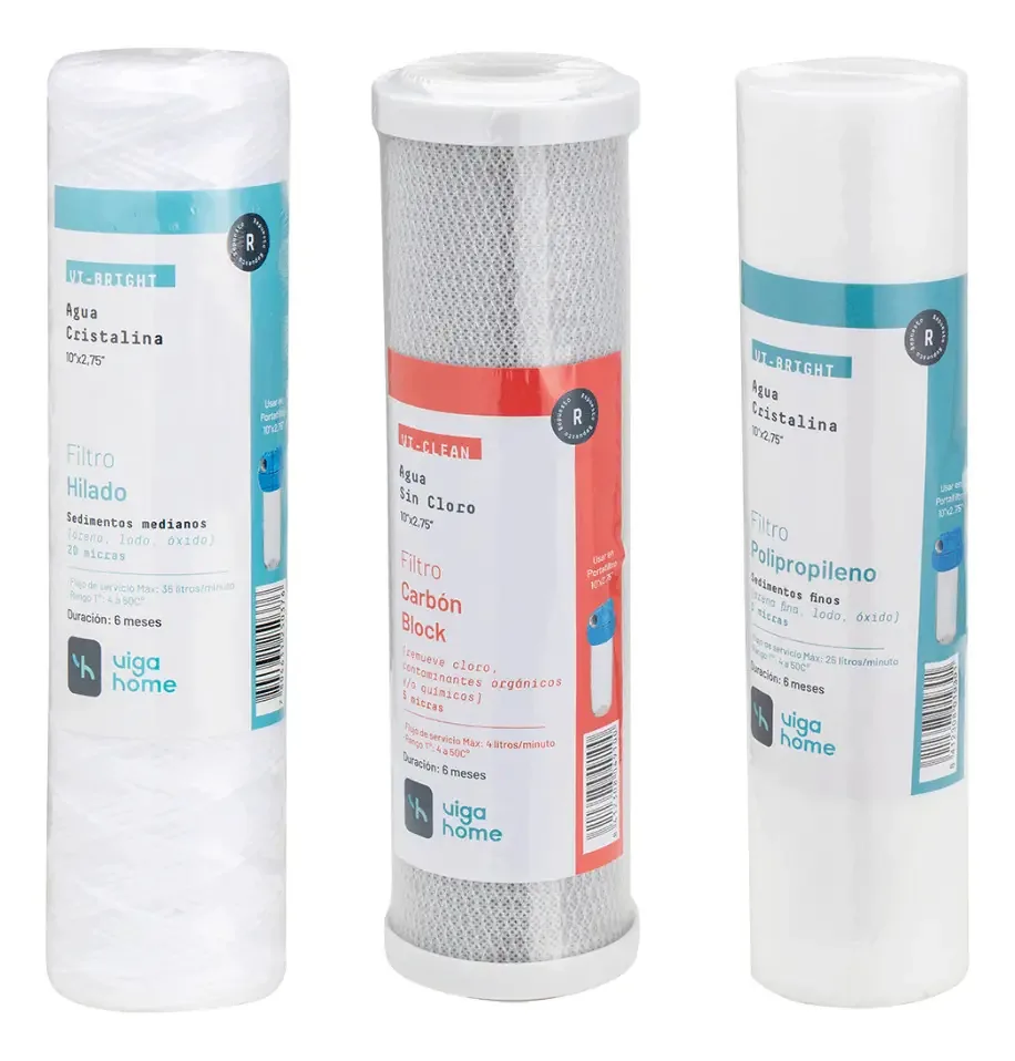 Pacote Vigahome de 3 filtros - fio de carbono e polipropileno (10% branco)