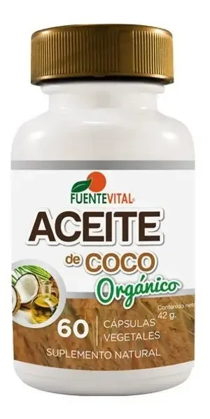 Óleo de coco orgânico - 60 cápsulas vegetais