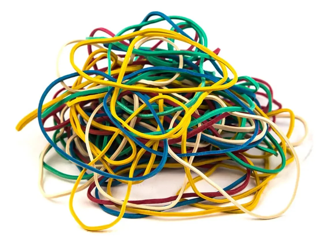 Elásticos coloridos à mão para notas de aproximadamente 500 g