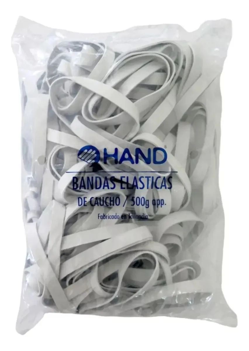Elásticos, ligas largas 60x10mm 1000g. Cor da mão: branco