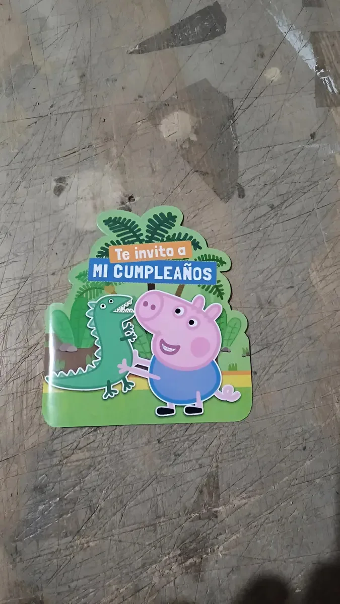 Cartão de convite George X6 unidades. Cor Peppa