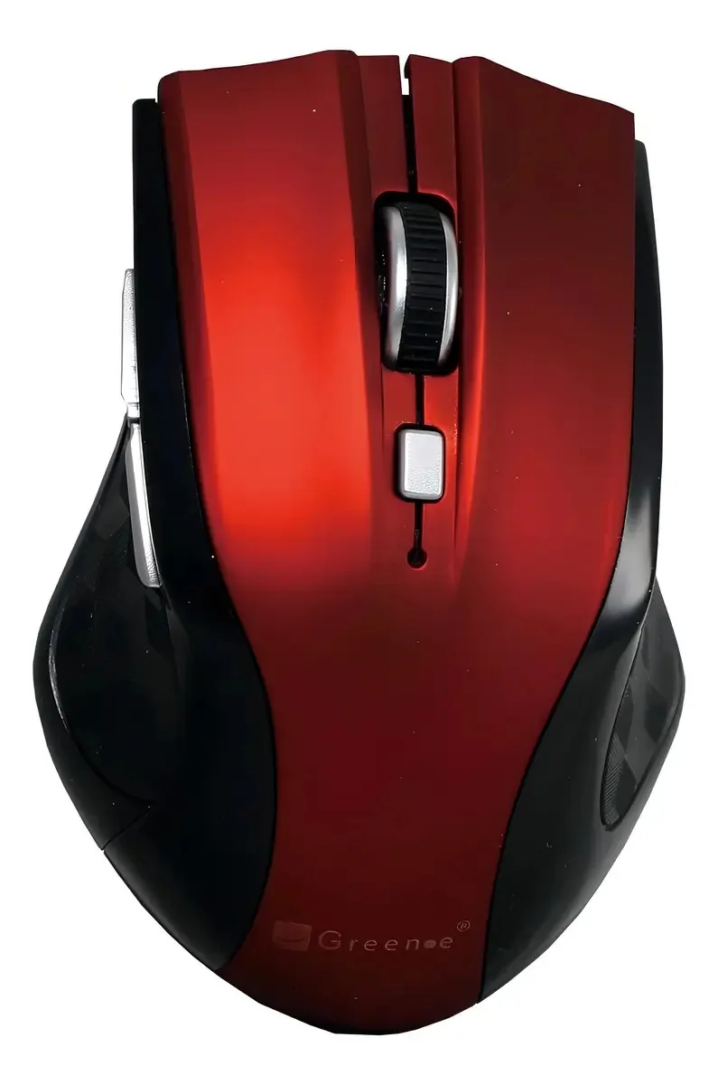 Mouse sem fio vermelho. Verde-e
