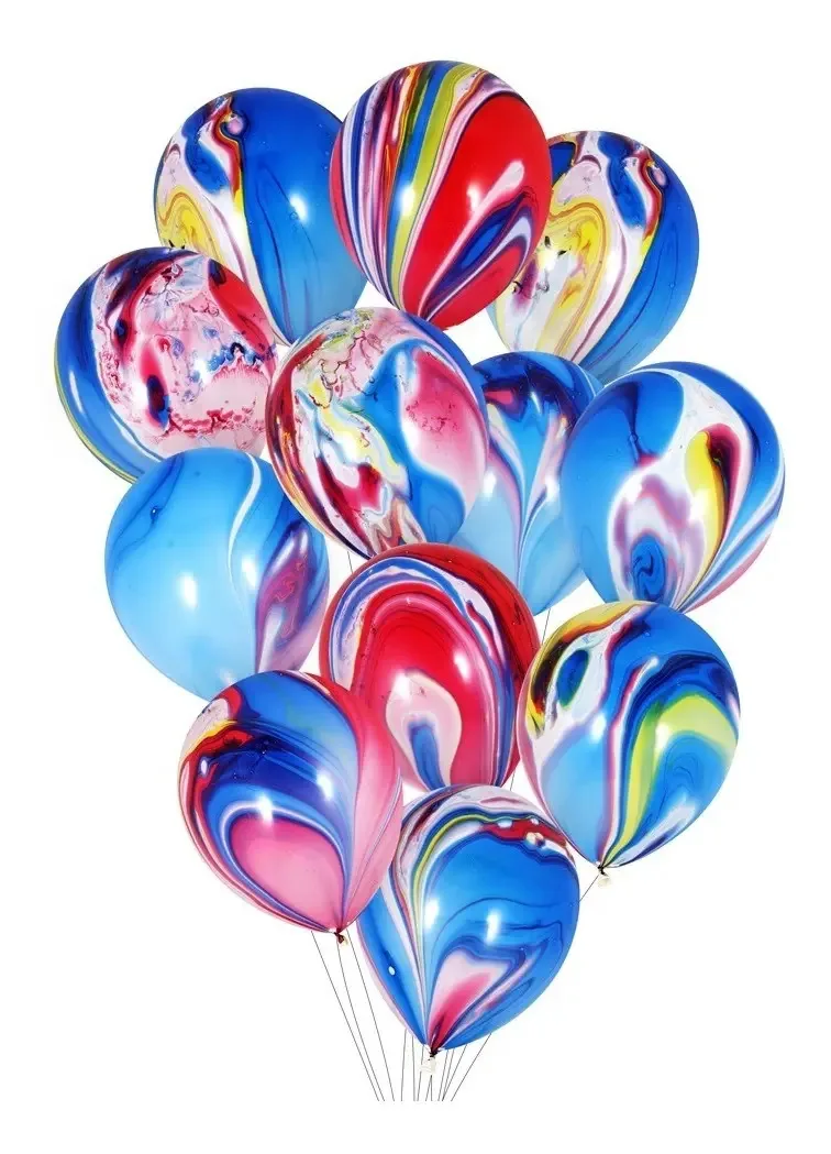 Balão de látex redondo Palms Rainbow de 9" — pacote com 12
