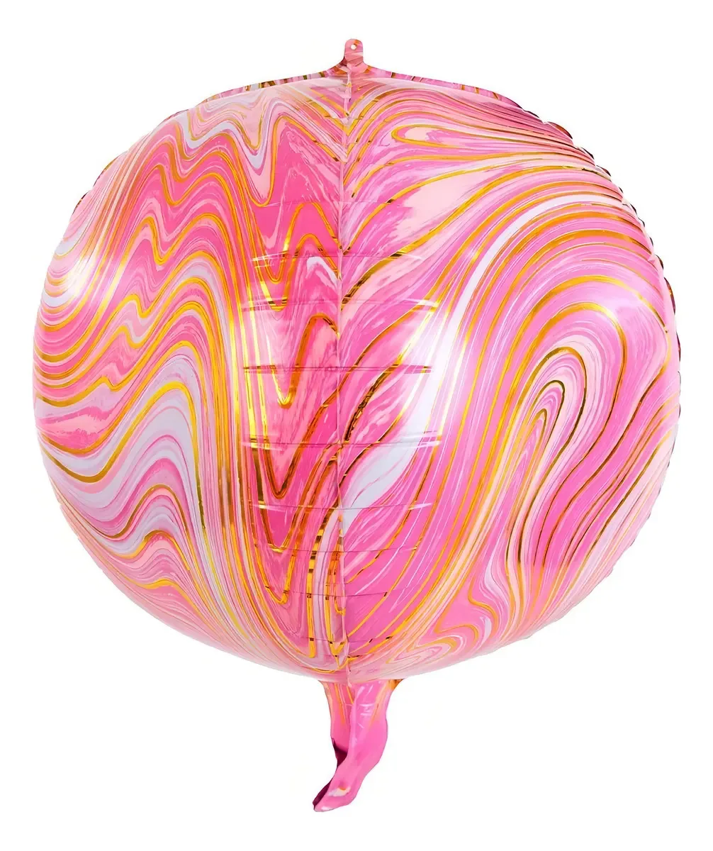 Balão redondo de papel metalizado Palms 4D Marbled 22" marmorizado - 1 unidade