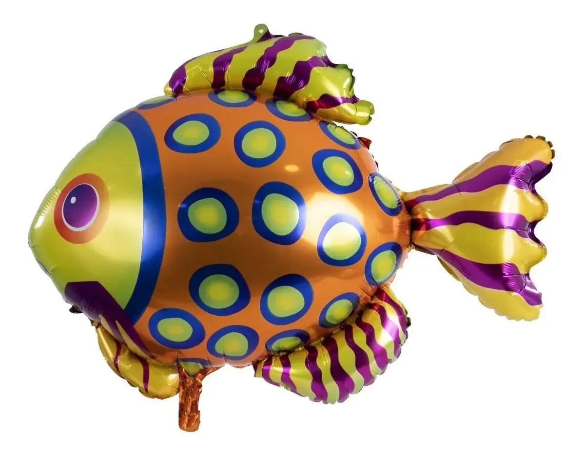Balão de peixe de papel metalizado Palms 68x80cms. - 1 unidade