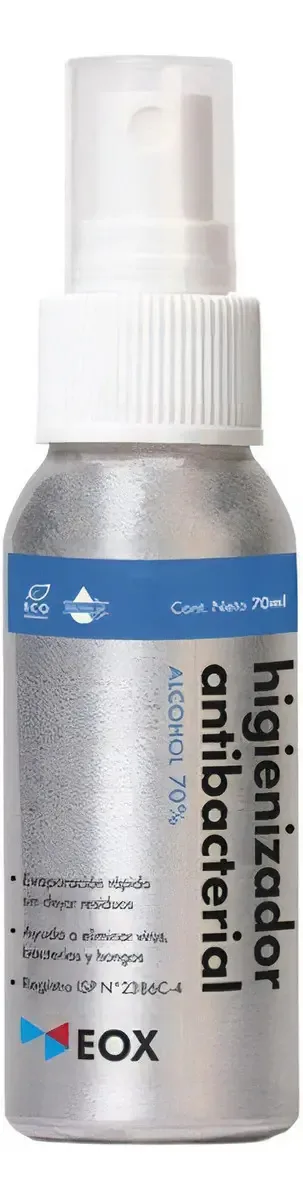 Caixa 35 Un. Higienizador Álcool 70% Registro Isp Eox 70 Ml