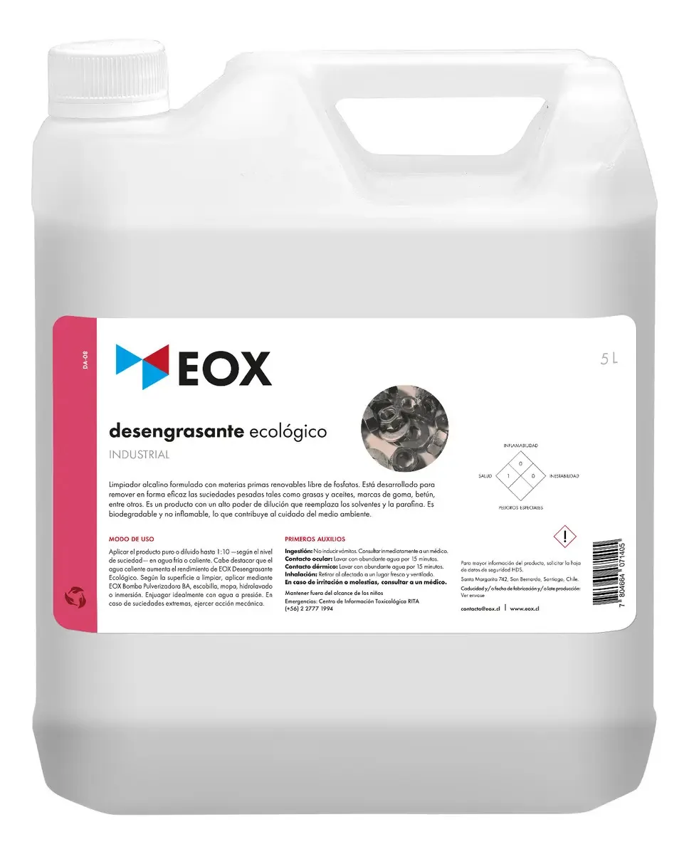 Desengordurante ecológico industrial Eox de 5 litros
