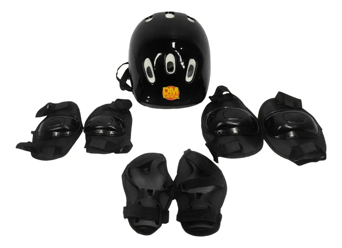 Kit De Proteção Infantil Resistente Com Capacete Ajustável