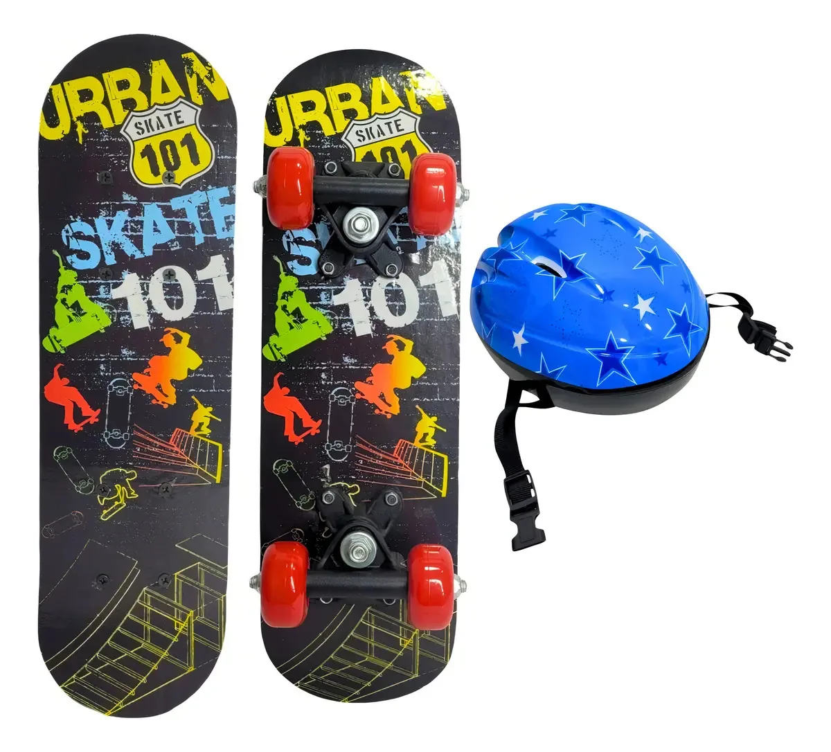 Skate Infantil Para Iniciante Street + Capacete De