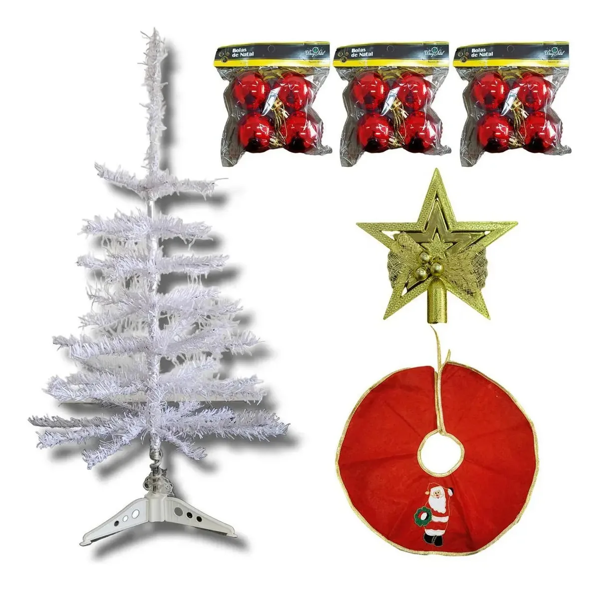 Kit Árvore Natal 12 Bolas Decorativas Ponteira 13 Cm E