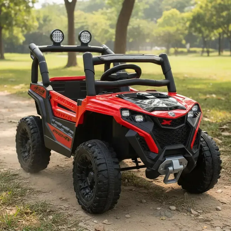 Carro elétrico Buggy Adventurer para meninas, meninos e crianças, vermelho