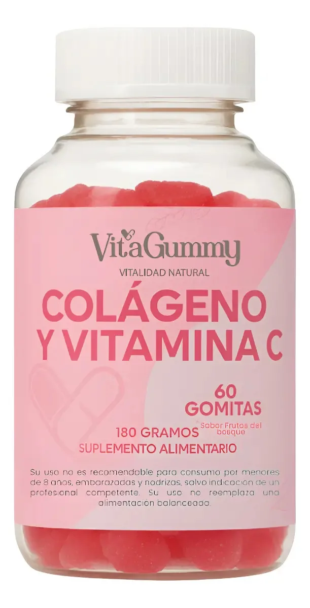 Gomas de colágeno e vitamina C Vitagummy 60 unidades de sabor de frutas silvestres