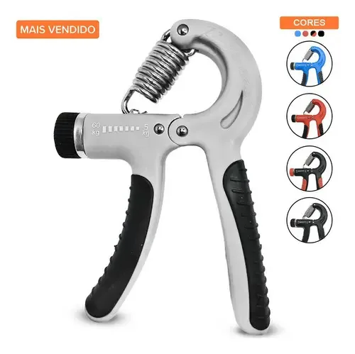 Hand Grip Ajustável Fortalecedor Mão Fisioterapia Antebraços Cor Cinza