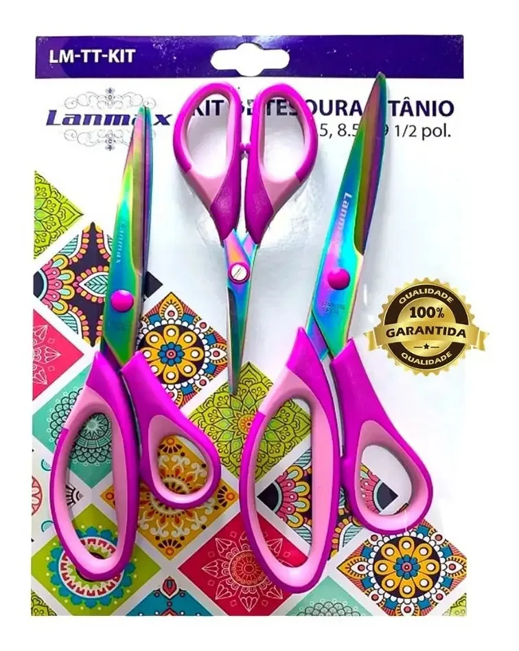 Tesoura Lanmax Profissional Titânio Para Costura Ponta Fina