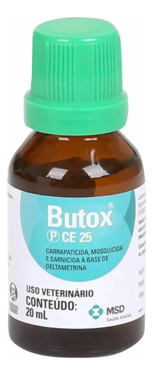 Butox 20ml Inseticida MSD Contra Pulgas Carrapatos Baratas Em Animais