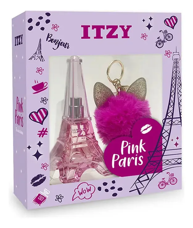 Conjunto de perfumes Pink Paris Edt e chaveiro | Itzy