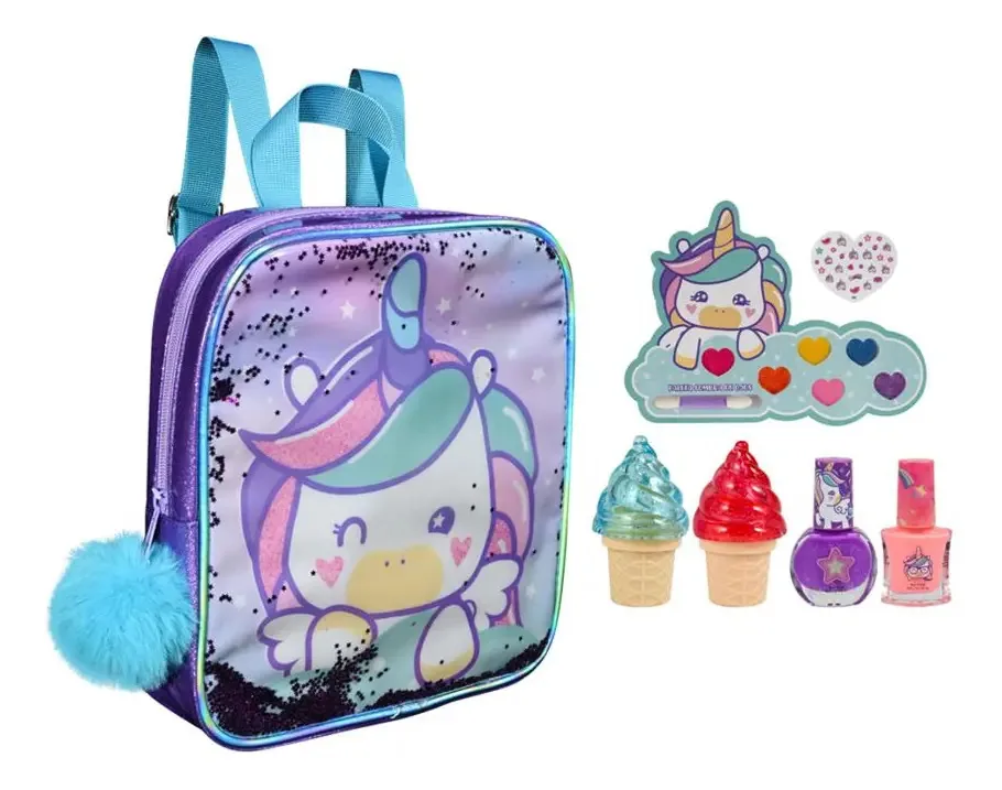 Mochila de maquiagem de unicórnio