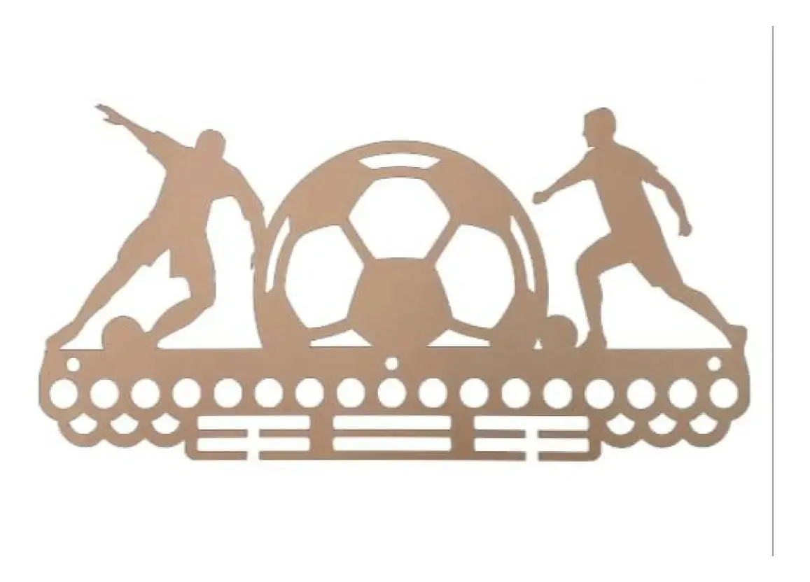 Porta Medalha Futebol Em Mdf Natural