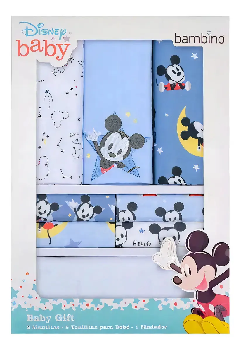 Presente para bebês Bambino, 12 peças Disney Mickey