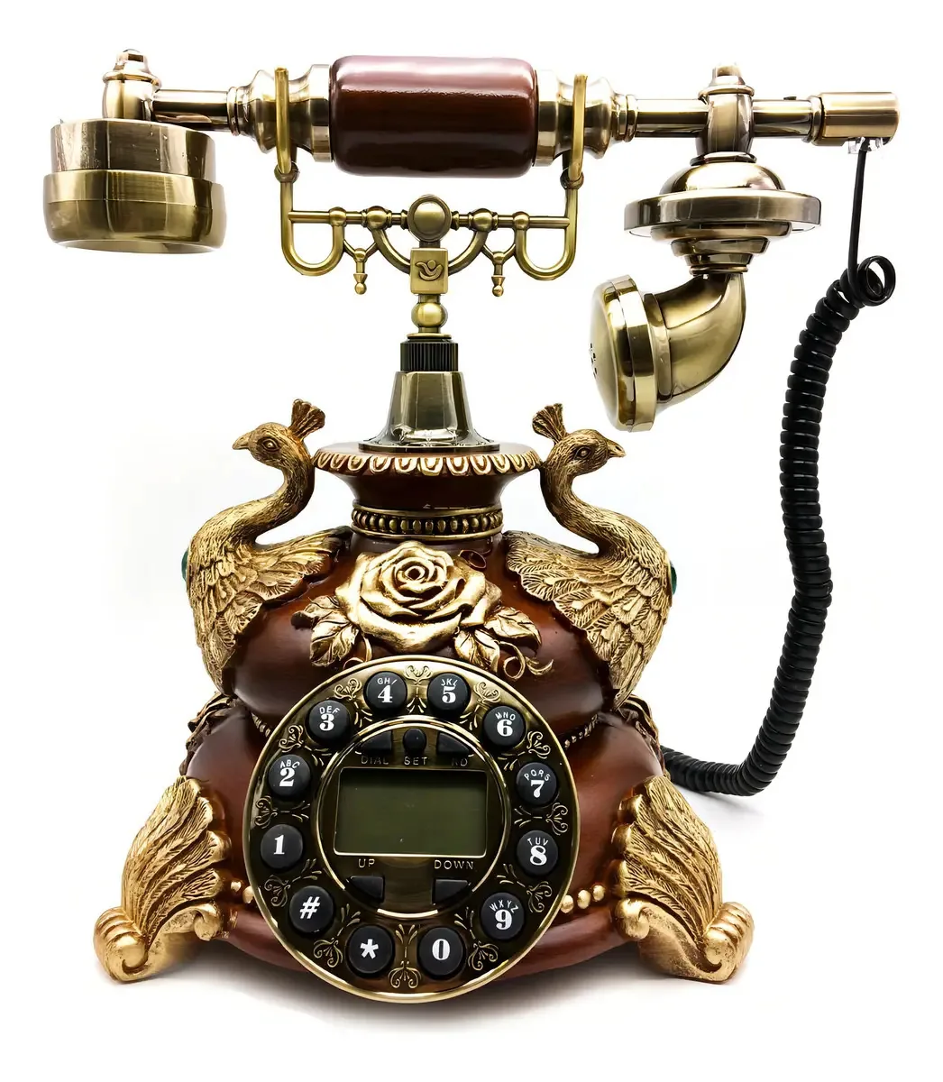 Telefone Retrô Pavão C/ Fio