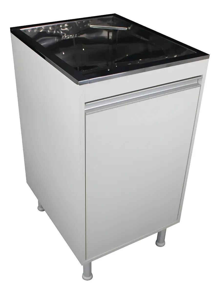 Balcão De Lavanderia 100% Mdf Com Tanque Inox 30lt Cor Branco
