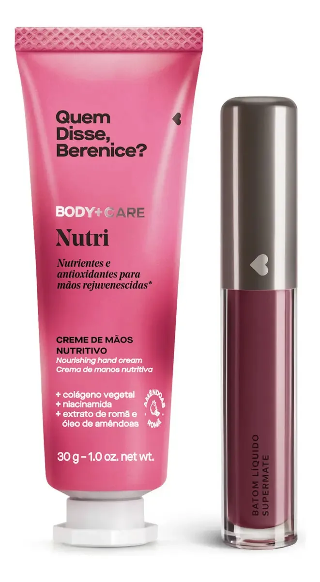 Combo Make E Cuidados: Creme Para Mãos + Batom Líquido