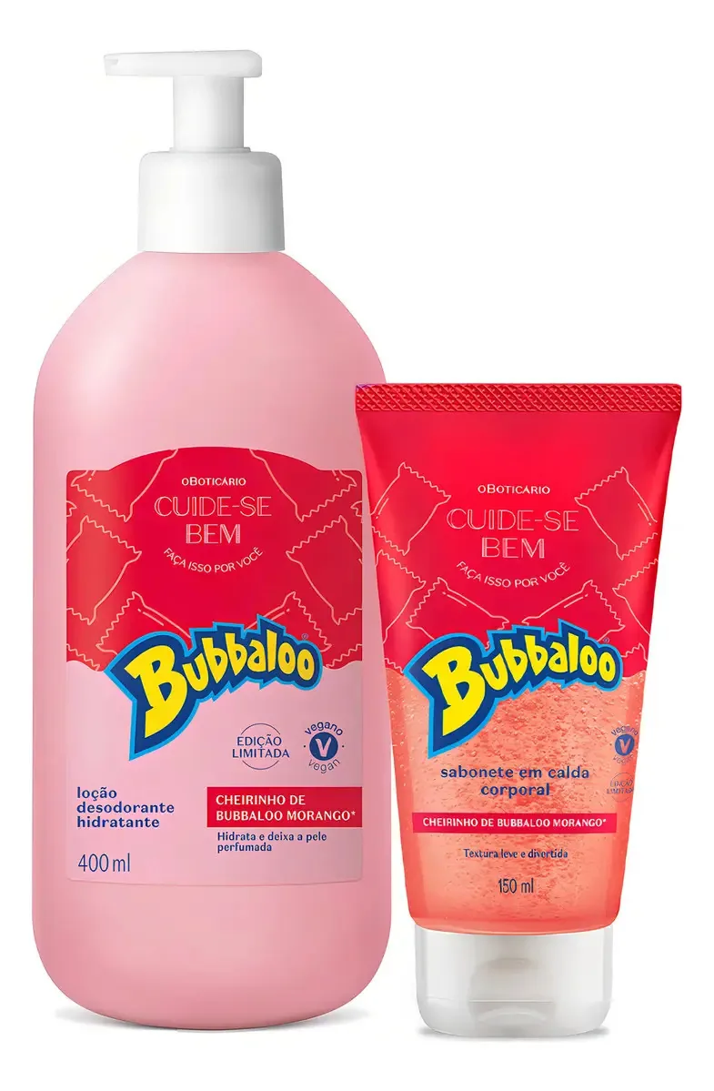 Cuide- Se Bem Bubbaloo Morango Cuidados Pele (2 Itens)