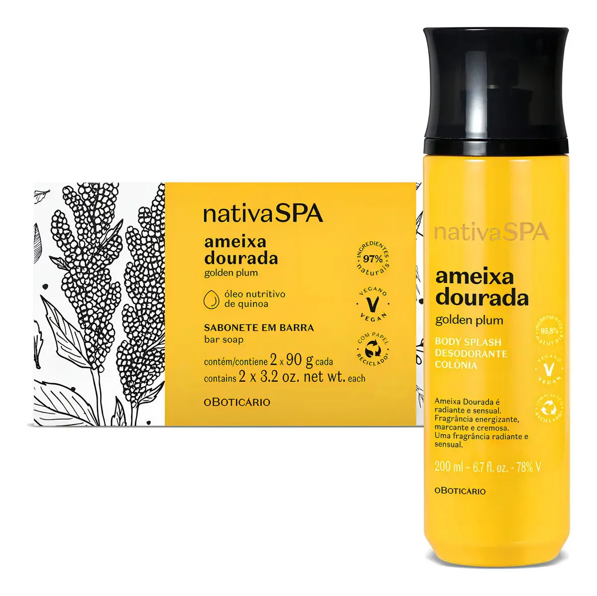 Kit de cuidado com a pele Nativa SPA Ameixa Dourada Nativa SPA