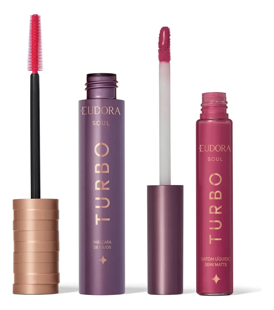 Combo Soul Turbo: Máscara Cílios Turbo 10g + Batom Líquido R