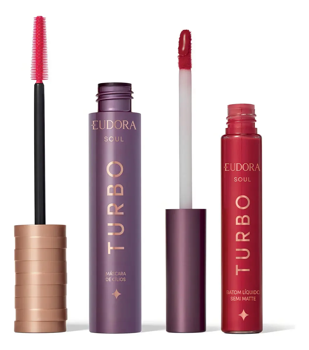 Combo Soul Turbo: Máscara Cílios Turbo 10g + Batom Líquido V