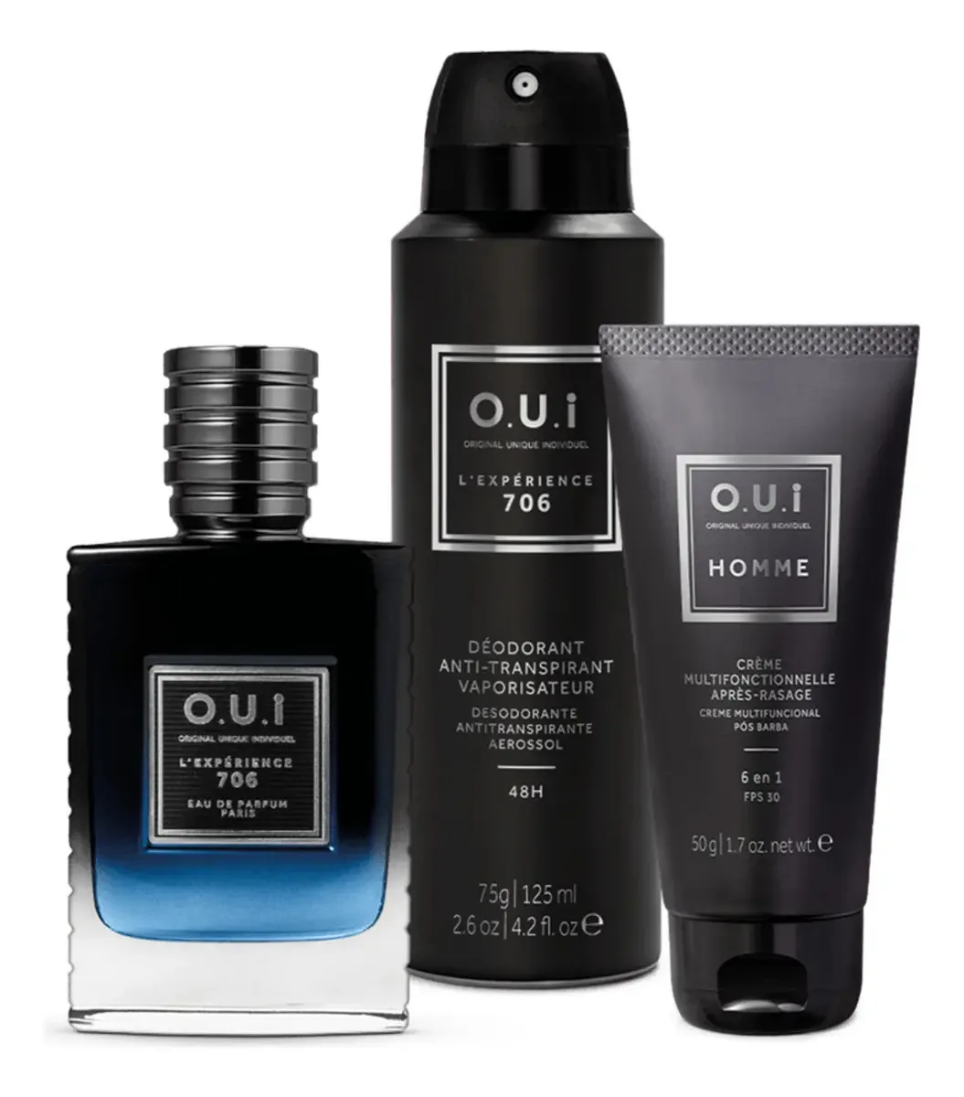 Lexpérience: Eau De Parfum 30ml + Antitranspirante Aerossol 75g + Creme Multifuncional Pós-barba 6 Em 1 50g
