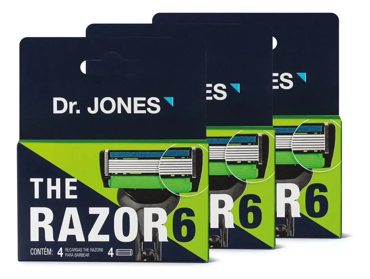 Kit 12 Recargas Lâminas De Barbear Refil The Razor 6