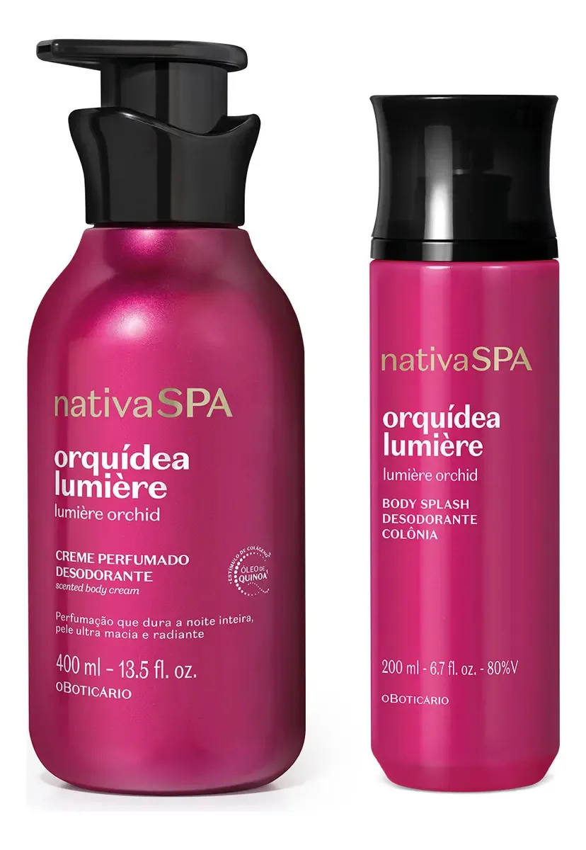 Nativa Spa Orquídea Lumière: Creme Perfumado 400ml + Body Splash 200ml
