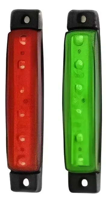 Amp parts Kit 02 Luz Navegação 6 Leds Verde Vermelha Barco Lancha