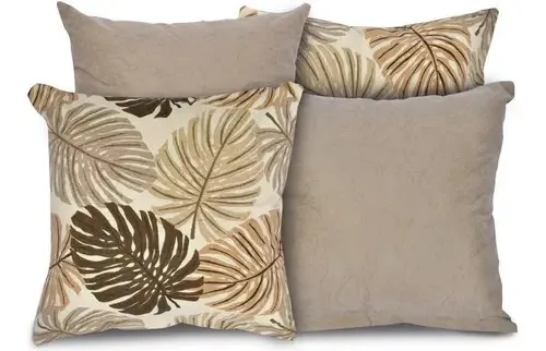 Kit 4 Almofadas Decorativas Para Sofá Estampa Cáqui Cor Outro