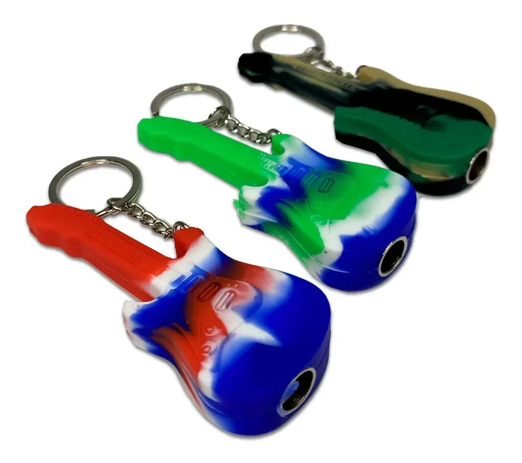 Pipe De Silicone Chaveiro Guitar Hero Deuses Do Rock