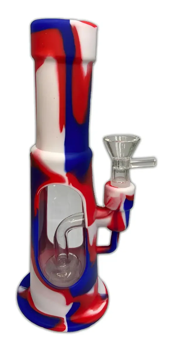 Bong De Silicone Lunet C/ Percolator De Vidro