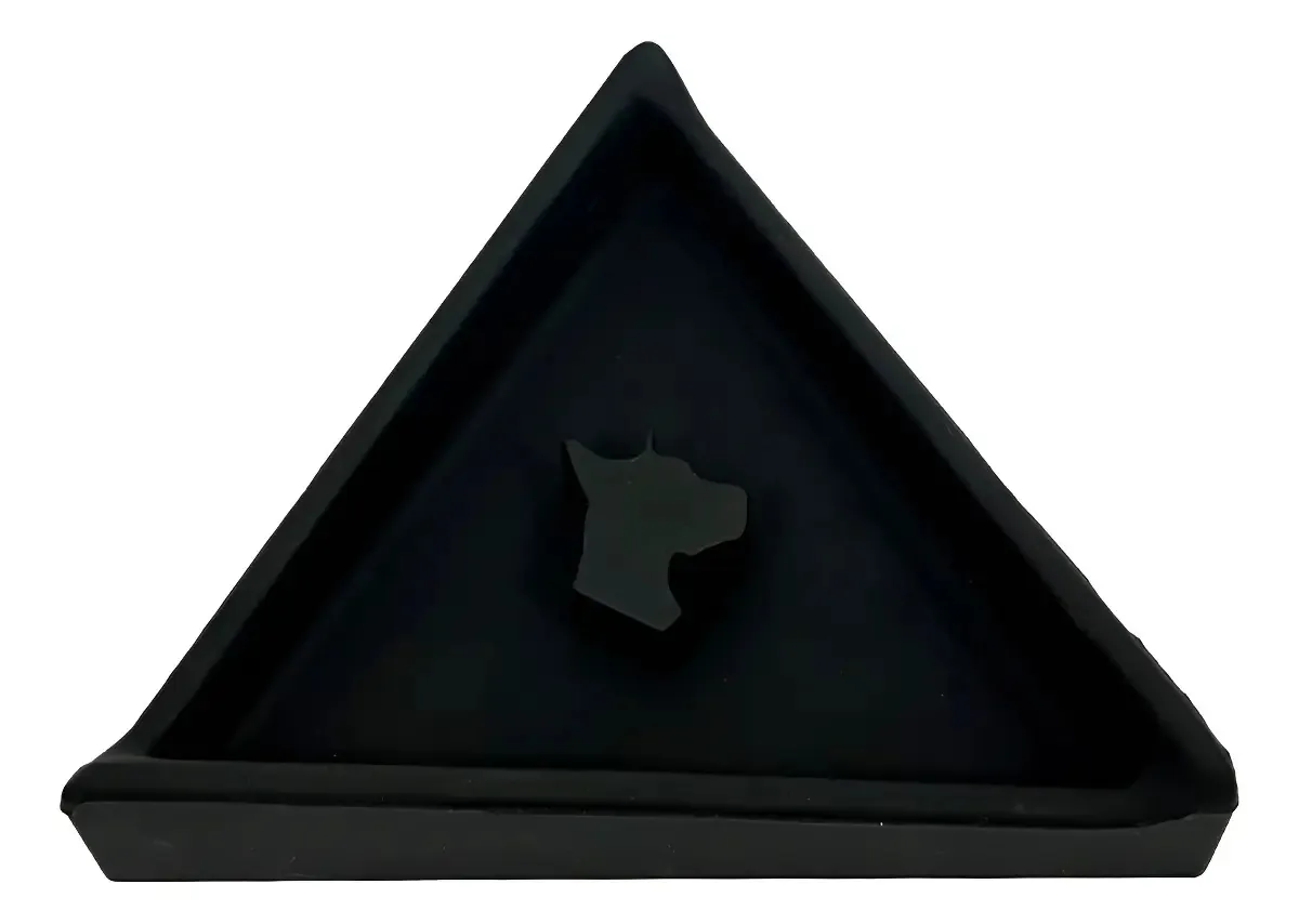 Cinzeiro Silicone Preto Triangular Dabdog 10x7x2 cm