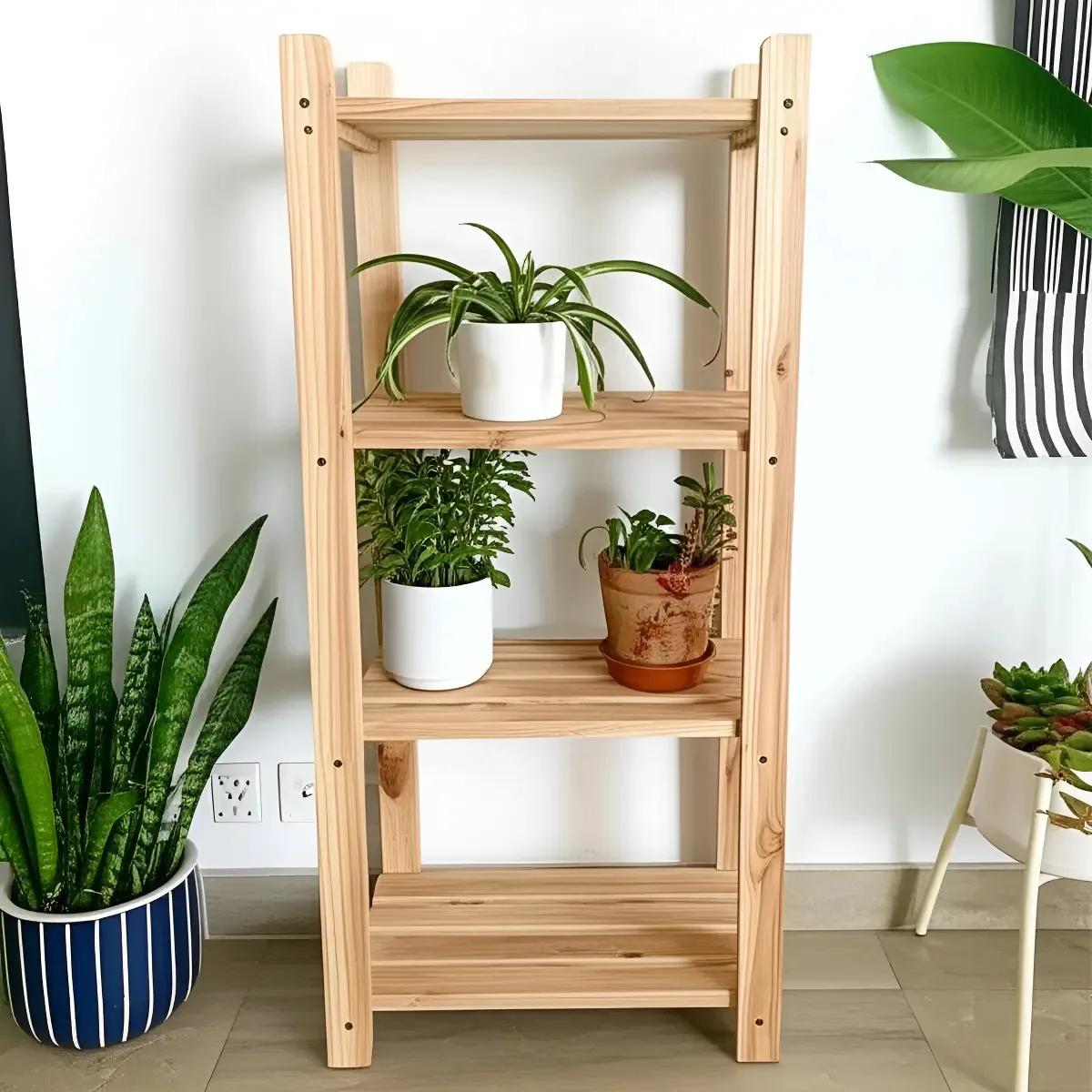 Estante Para Livros E Plantas Organizadora Multifuncional Cor Pinus