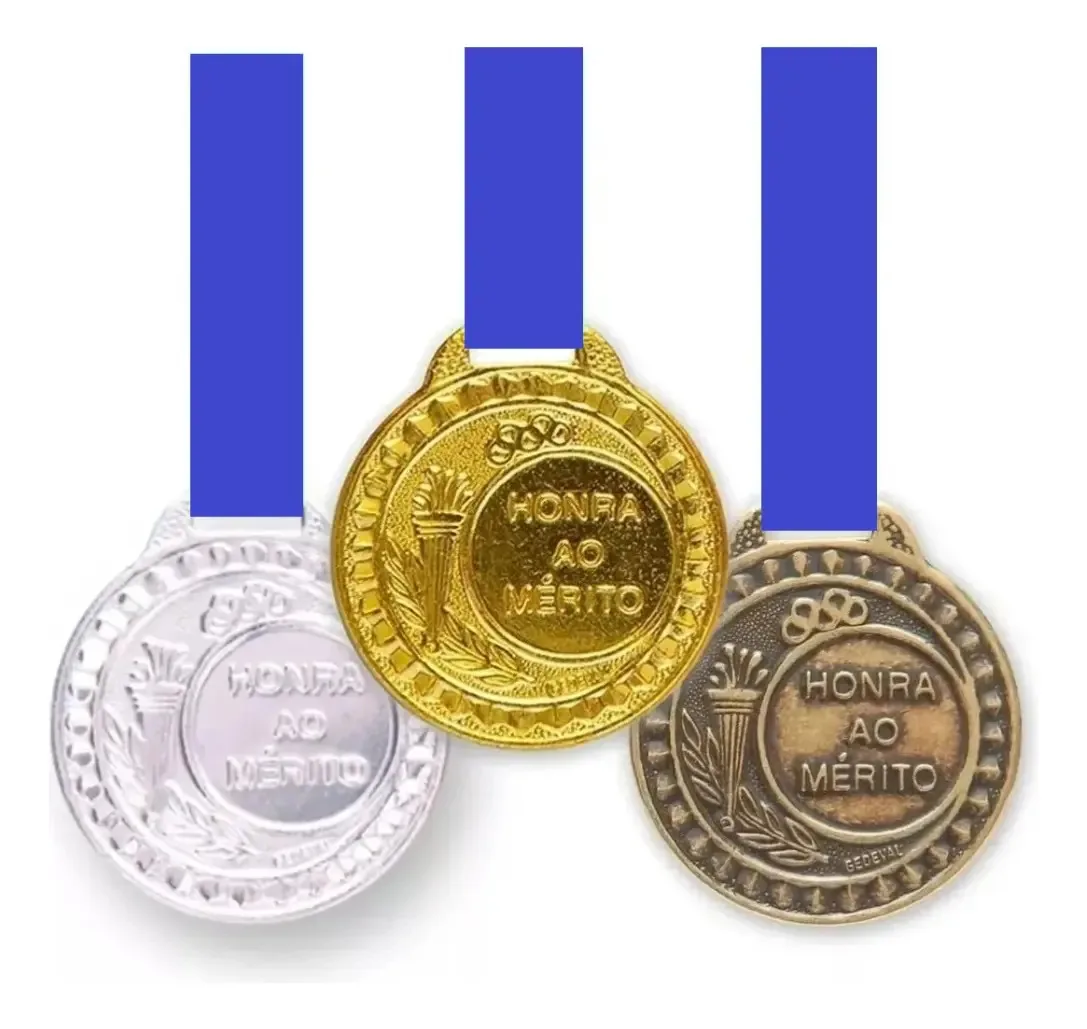 40 Medalhas Aço 55mm Honra Ao Mérito Ouro Prata Bronze
