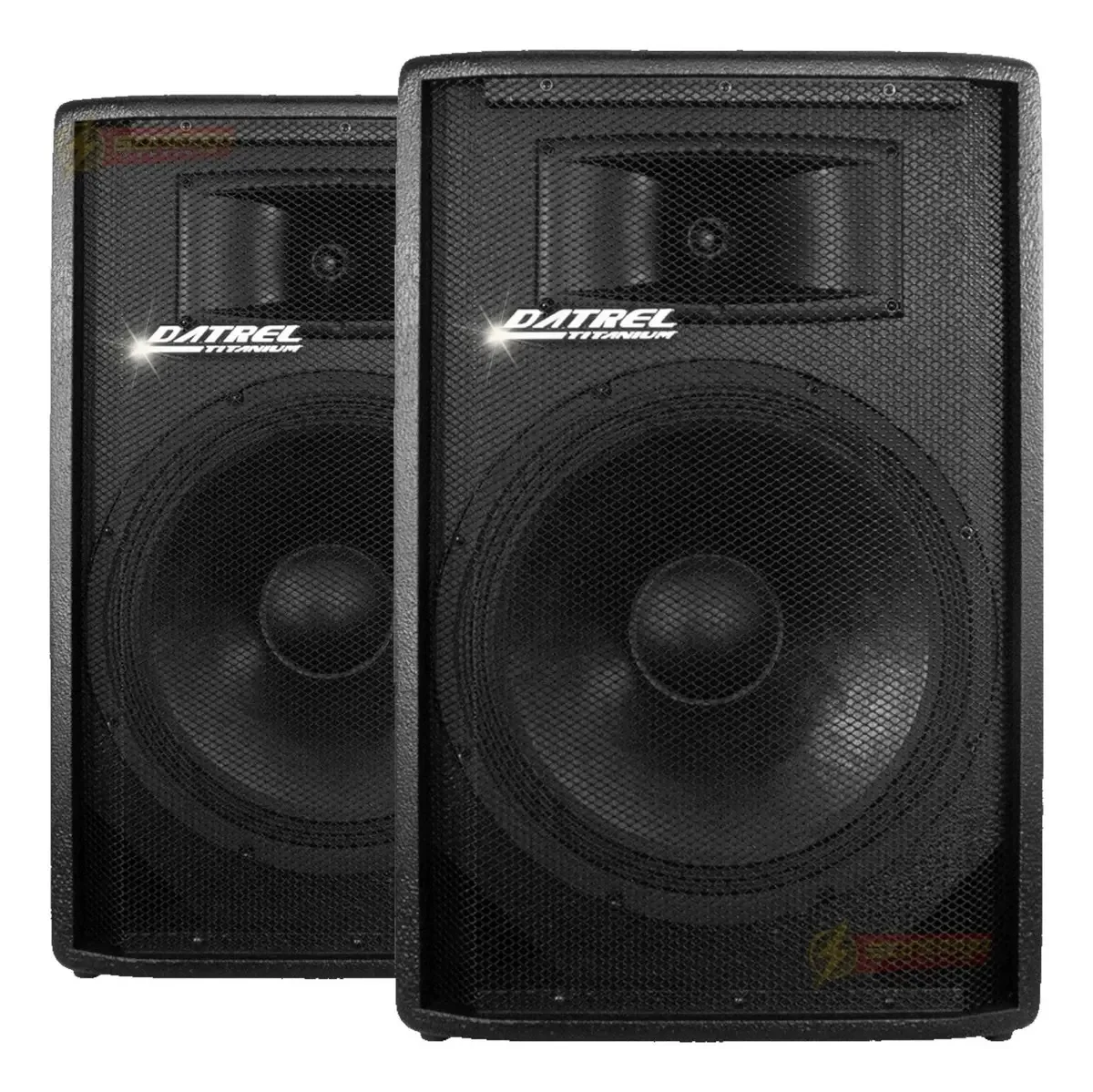 2 Caixas De Som Acustica Passiva 600w Titanium Profissional Cor Preto