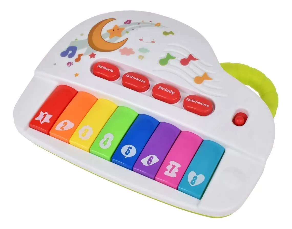 Luzes e cores de piano multicoloridas