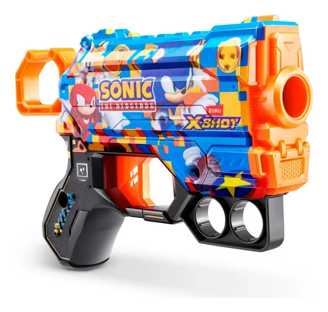Lance dardos Skin Menace com 8 dardos X-shot - Sonic Team Multicolor