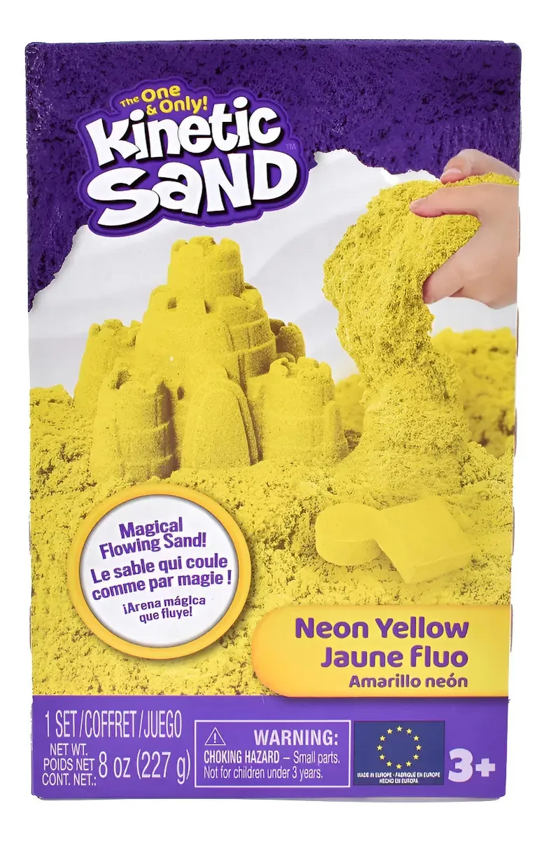 Areia Mágica Neon 227 Gramas Kinetic Sand - Amarelo Neon