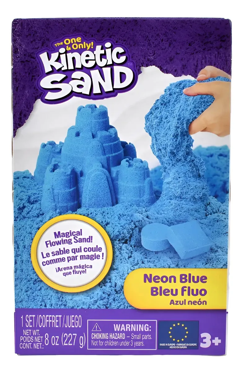 Areia Mágica Neon 227 Gramas Kinetic Sand - Azul Neon