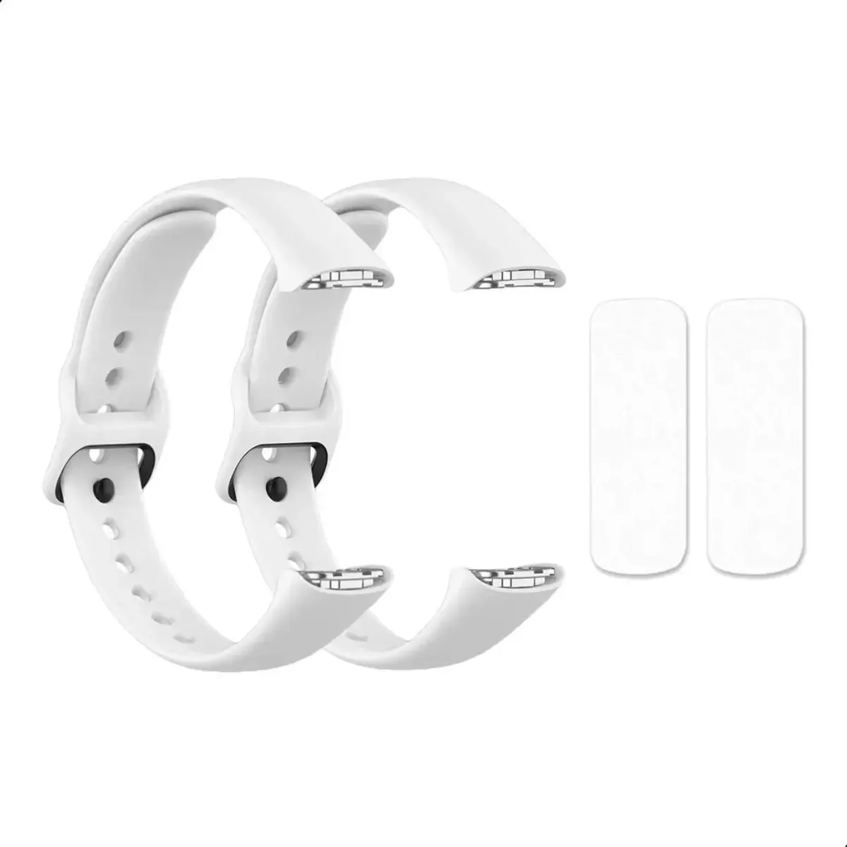 2 Pulseiras + 2 Películas Para Samsung Galaxy Fit Sm R370 Cor Branco/branco
