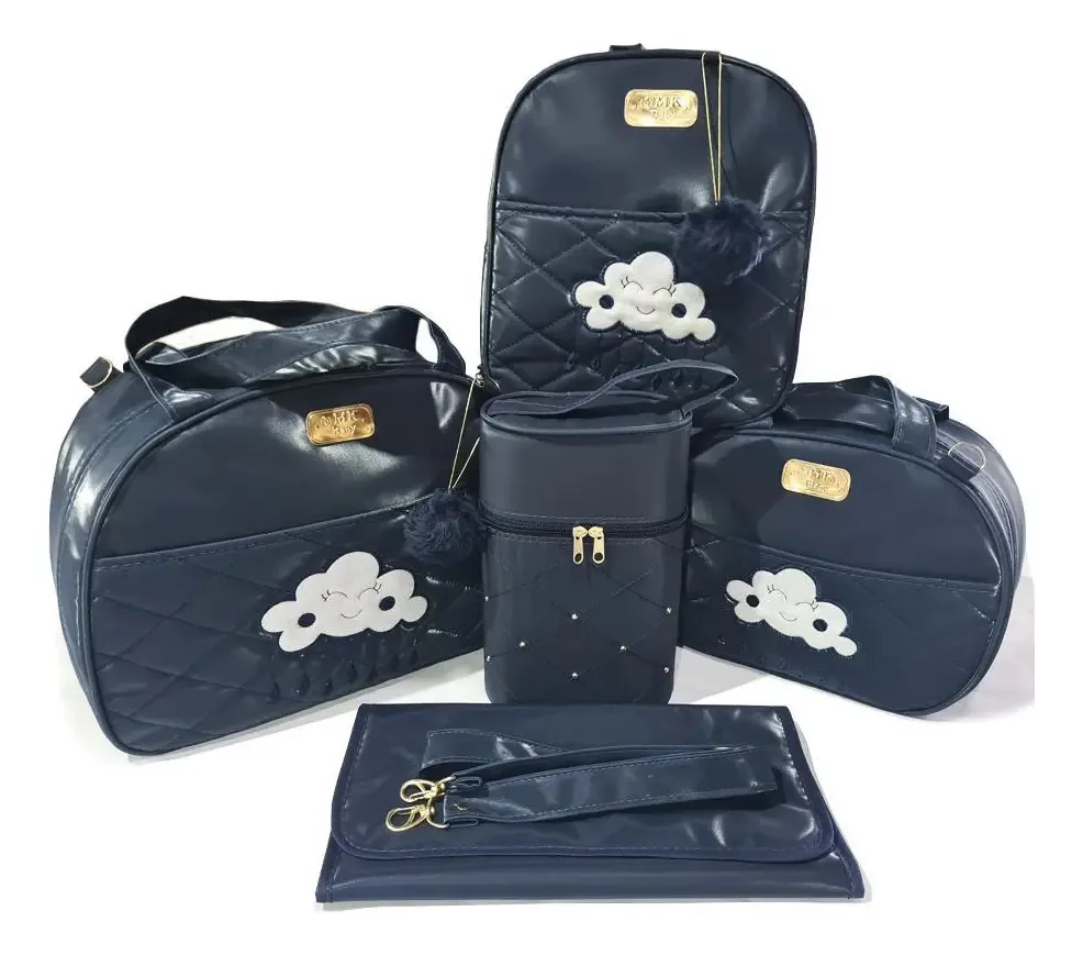 Bolsa Maternidade Nuvem Chuva De Amor Kit 5 Pçs Impermeável