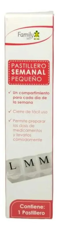 Family Set, pequena caixa de comprimidos semanal transparente