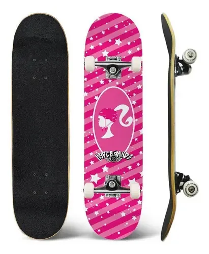 Skate Feminino Iniciante Completo Montado Estabilidade