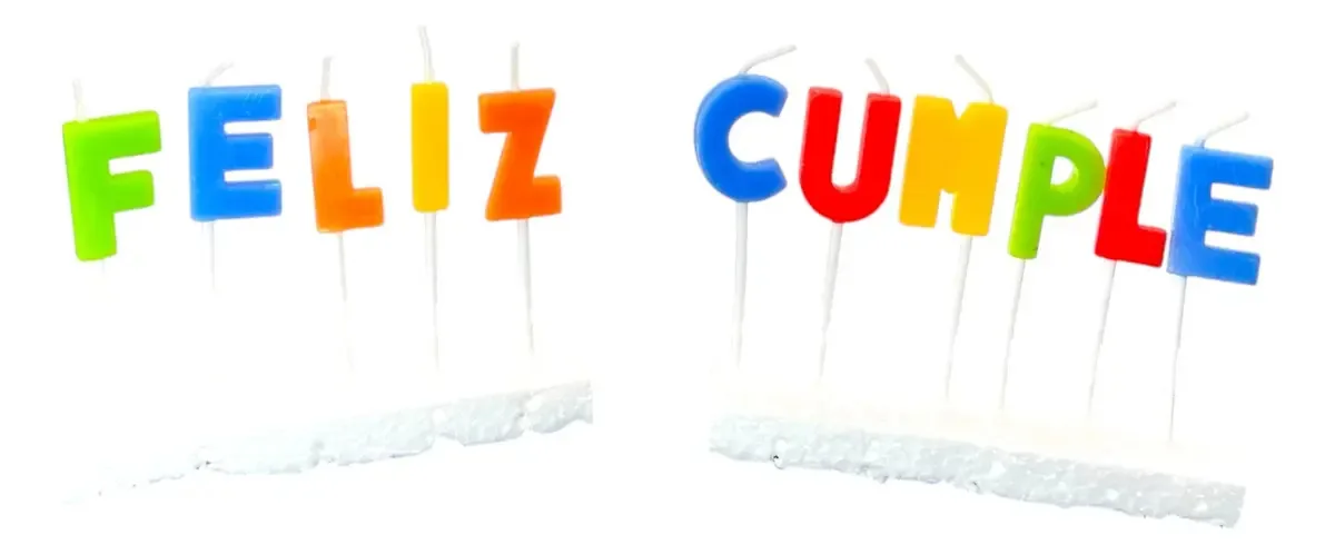 Conjunto de velas decorativas multicoloridas de feliz aniversário